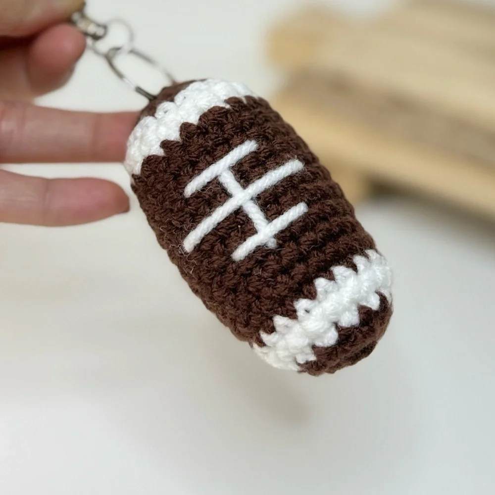 Handcrafted Coach gift American Football Keychain Crochet